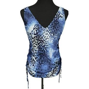 Croft & Barrow KH90453D D-Cup Tummy Slimmer Blue Navy Animal Tankini BathingSuit